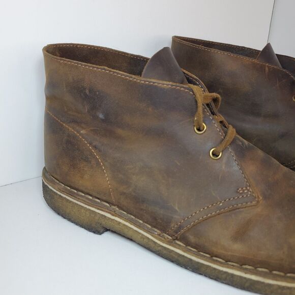 Clarks Men’s Desert Boots Leather Crepe Sole 9.5M Brown Chukka Shoes Classic main image 8